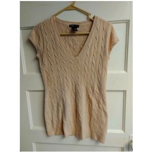 Tan cable knit sweater vest